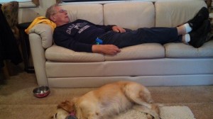 Kip won't like that I posted this, but I had to document that he got the couch and the pets are unhappily on the floor