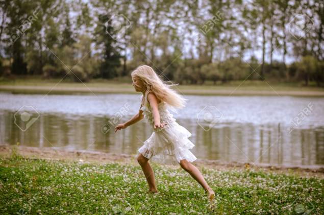 running by the river